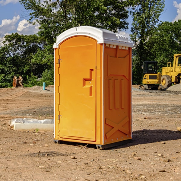 how often are the portable restrooms cleaned and serviced during a rental period in Meers OK